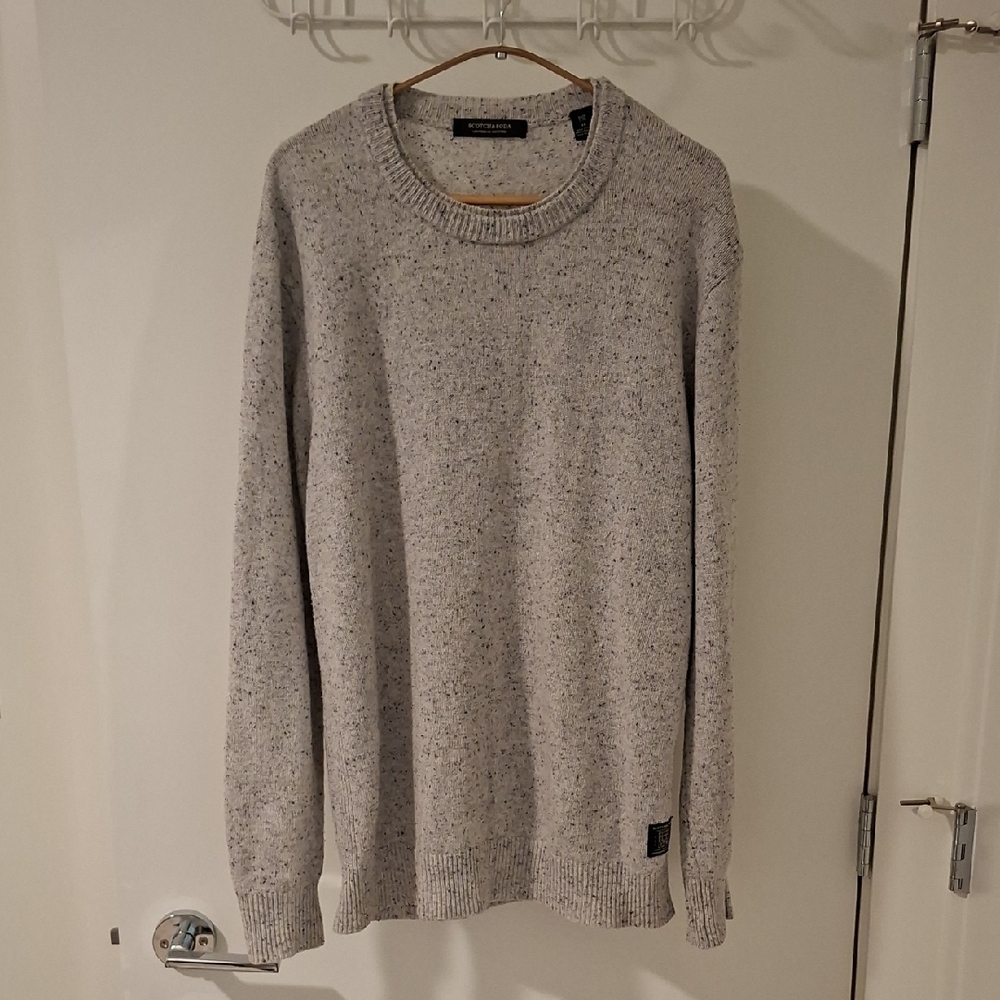 Scotch & Soda Men's Speckled Gray Wool Crewneck Sweater (Size XL)